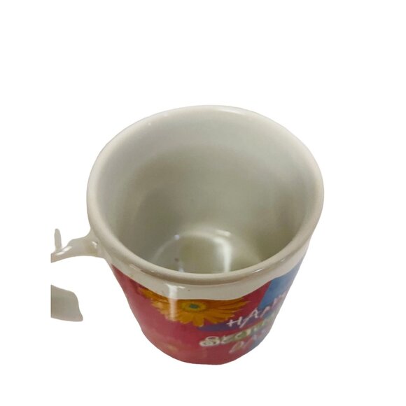 Happy Secretary's Day Mug Floral  Work 11 oz handle Ceramic Blue Yellow Orange‎ - Picture 5 of 6